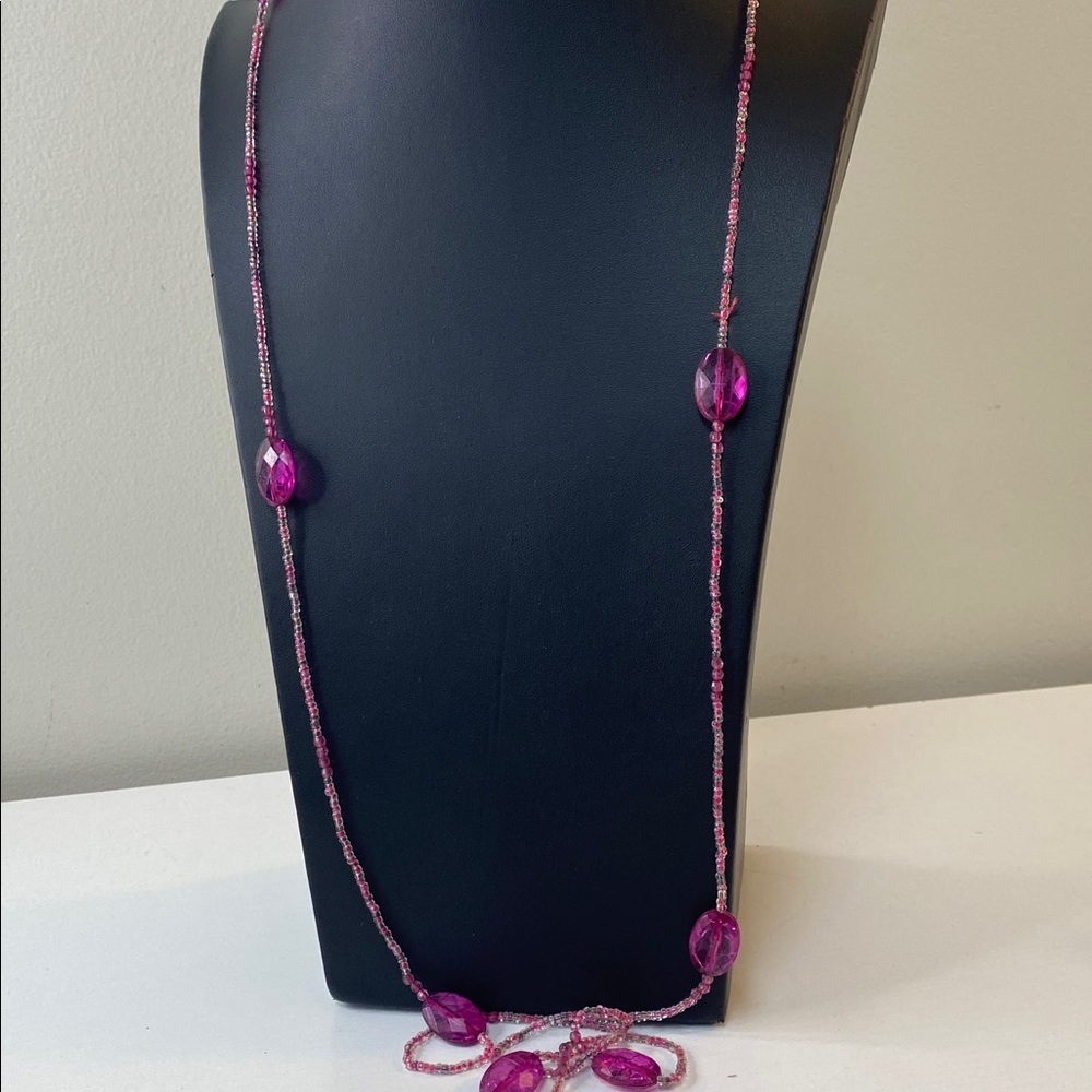 Pink Beaded Necklace - Picture 2 of 3